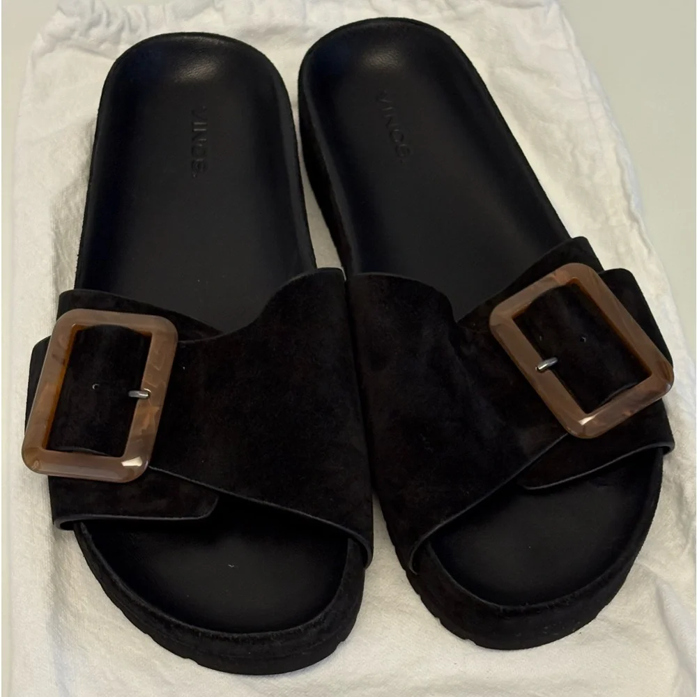 Vince Black Suede Grant Sandals NWOT/UNWORN. Size 9/9.5 - Picture 5 of 12